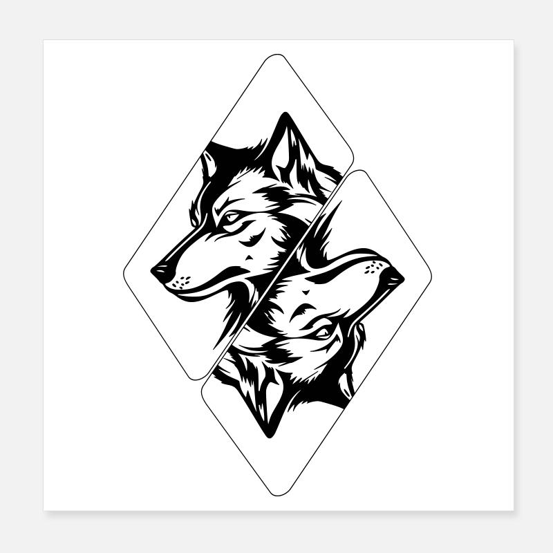 Wolfskopf Poster 20x20 cm
