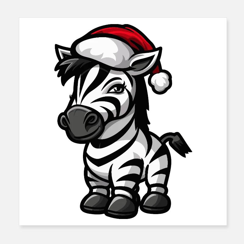 Zebra Weihnachten Poster 20x20 cm