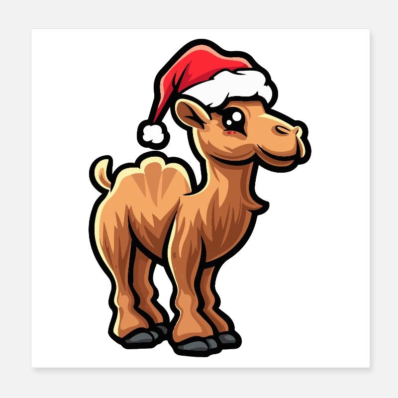 Kamel Weihnachten Poster 20x20 cm
