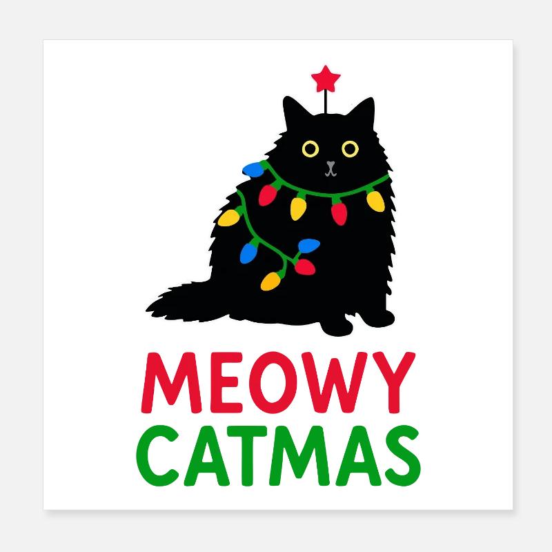 Meowy Catmas Poster 20x20 cm
