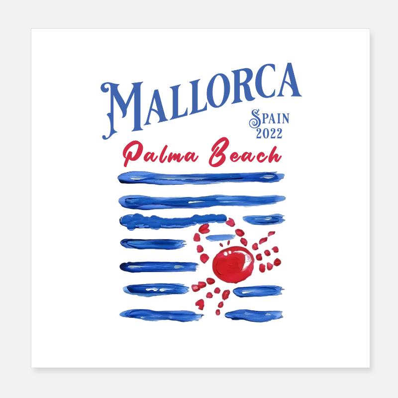 Mallorca 2022 Palma Strandkrabbe Poster 20x20 cm