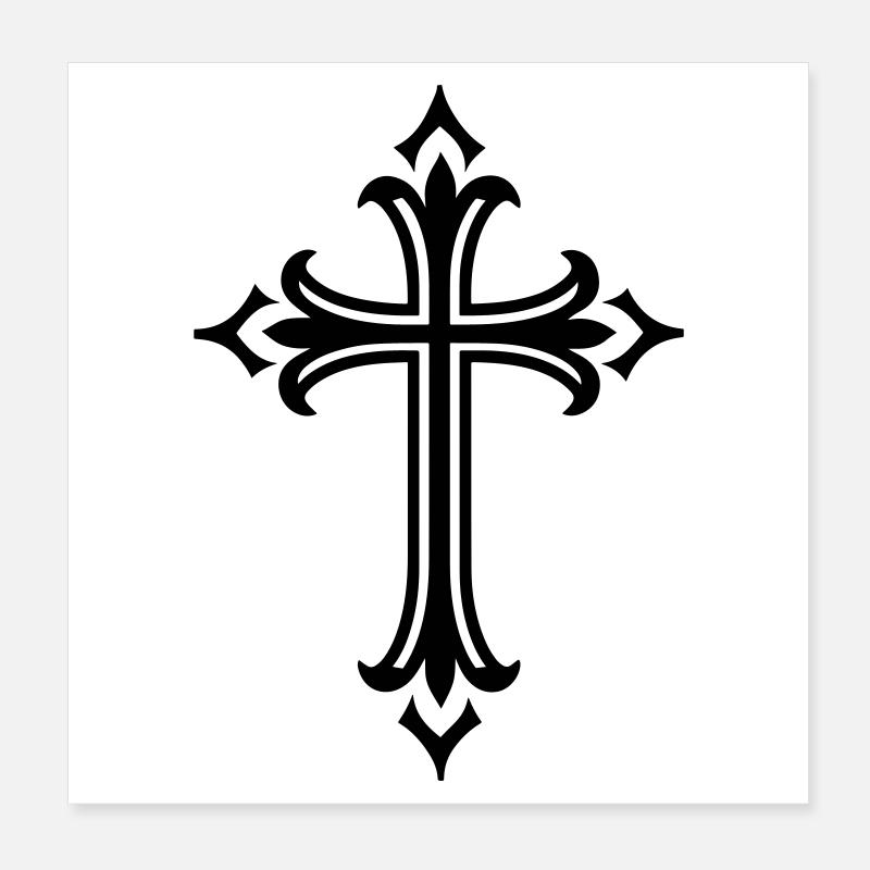 Jésus symbole de croix Poster 20 x 20 cm