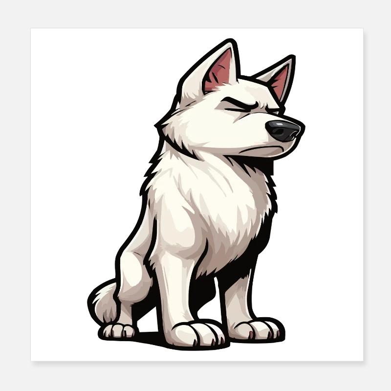 Weißer Schäferhund Schäferhund Schäferhunde Poster 20x20 cm