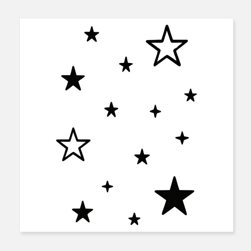 Star Scatter Pattern Design Poster 8" x 8" (20x20 cm)
