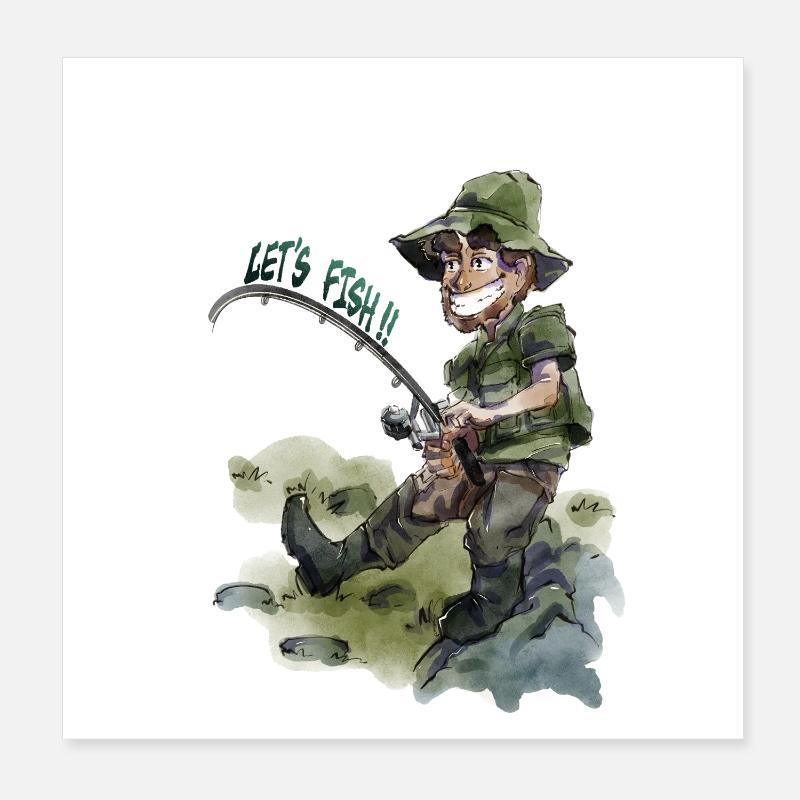 LASST UNS ANGELN Poster 20x20 cm