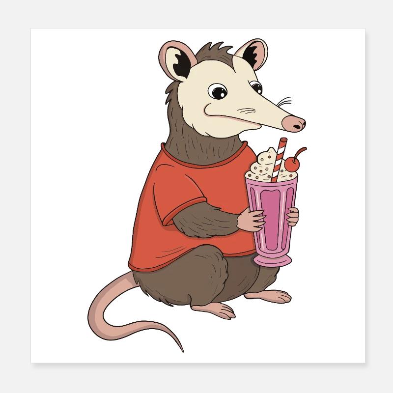 Délice milkshake à l’opossum Poster 20 x 20 cm