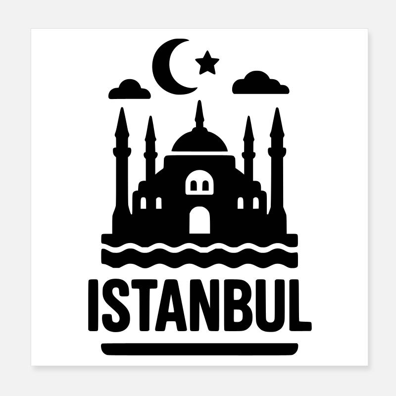 istanbul silhouette wahrzeichen Poster 20x20 cm