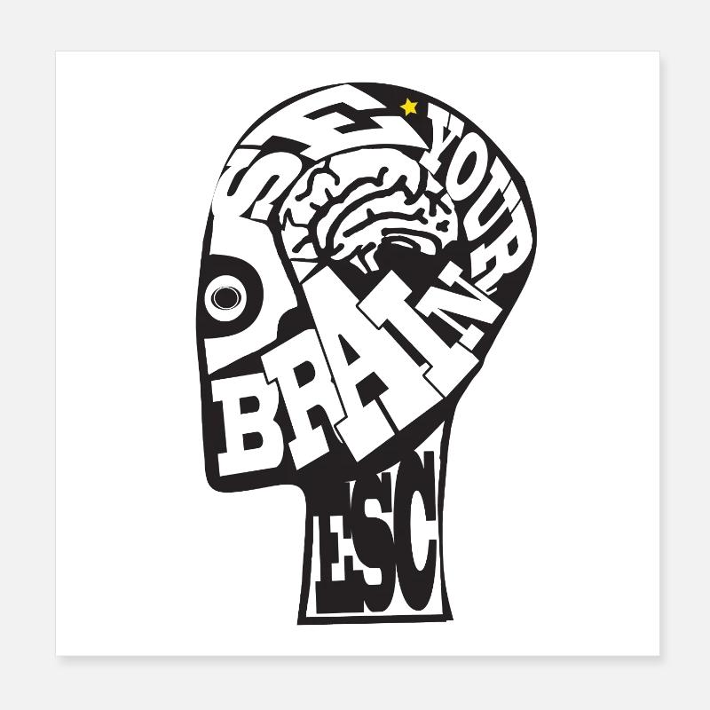 USE_YOUR_BRAIN Poster 20 x 20 cm
