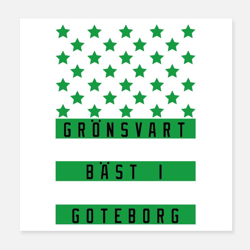Gothenburg is Green-Black Poster 8" x 8" (20x20 cm)