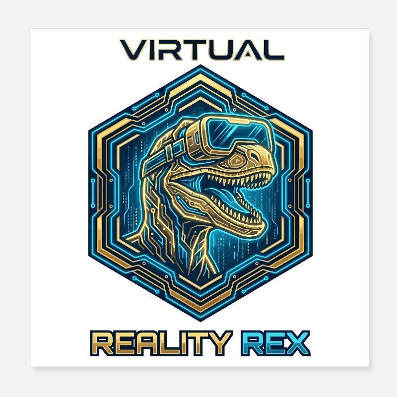 Virtual Reality Rex Dino Poster 20x20 cm