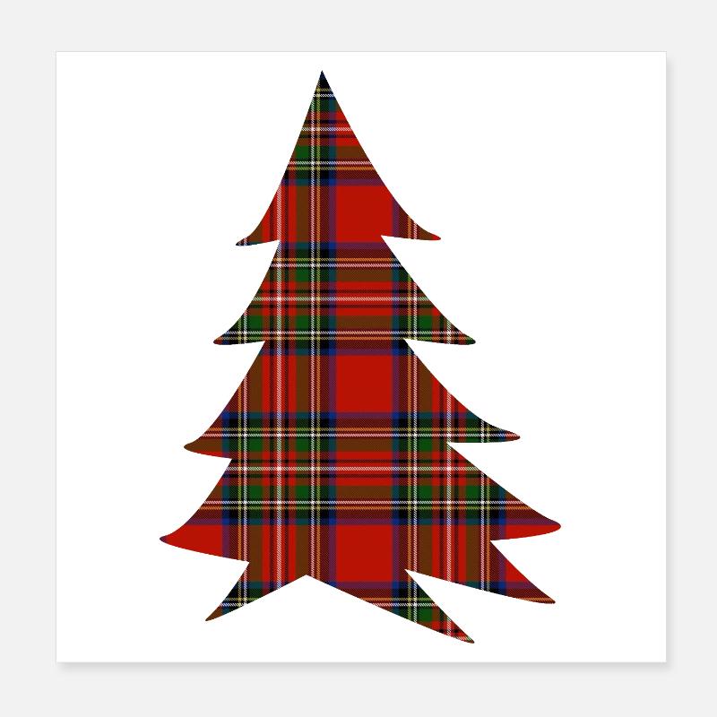 Schottischer Rot-Tartanbaum Poster 20x20 cm