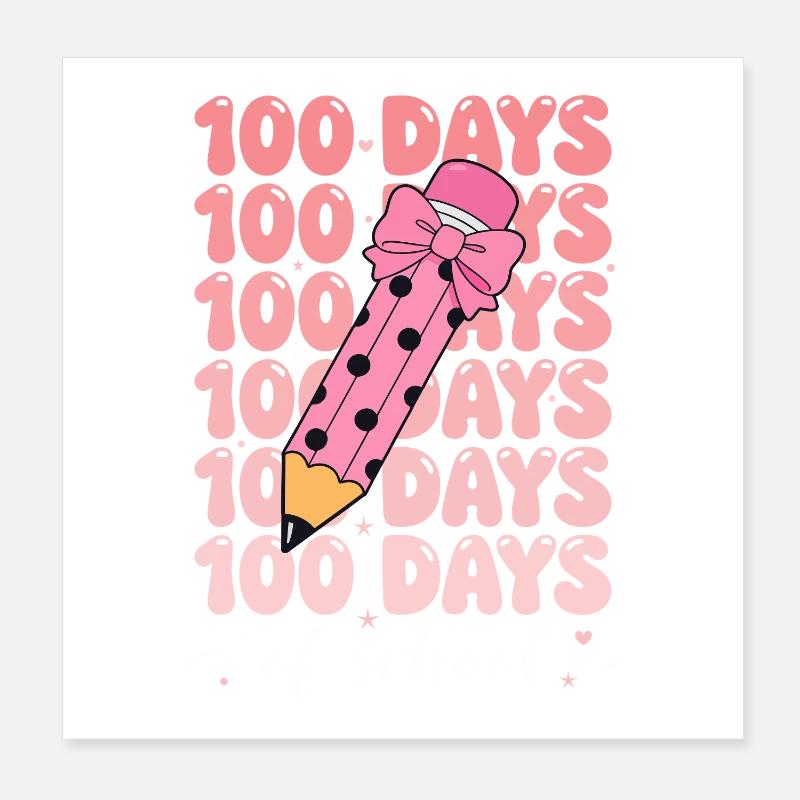 Célébration des 100 jours d’école Poster 20 x 20 cm