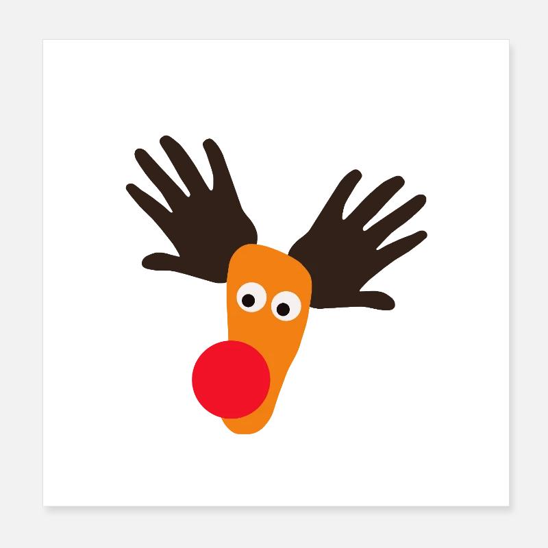 Renne de Noël Poster 20 x 20 cm