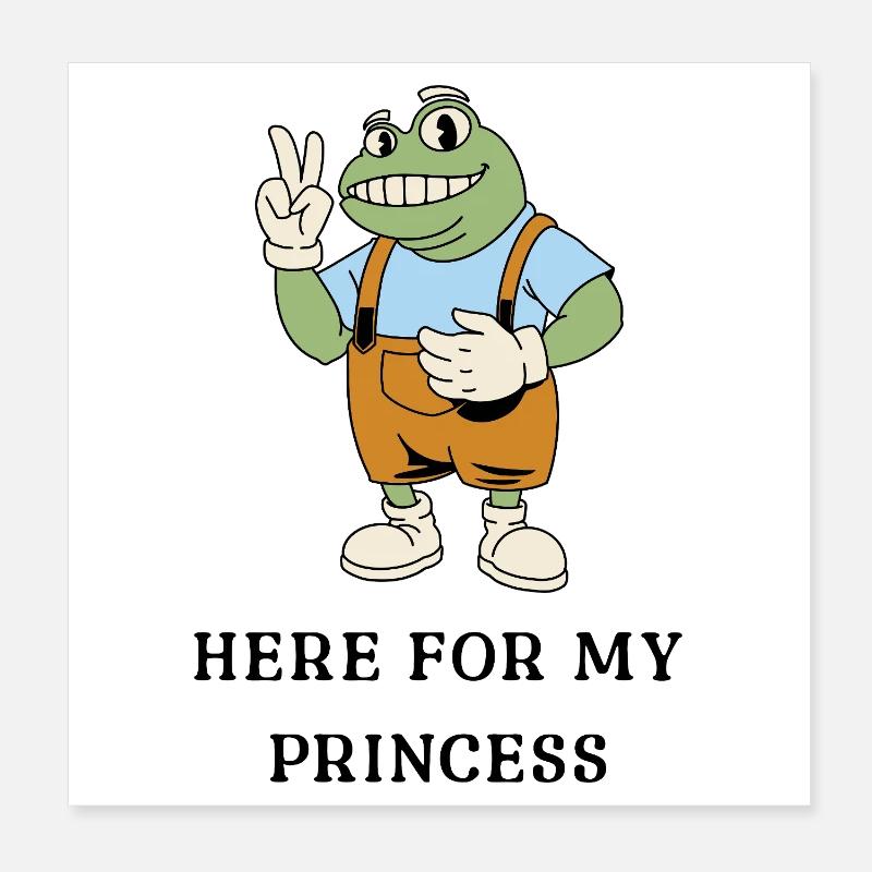 Dungarees de la Paix des Grenouilles Poster 20 x 20 cm