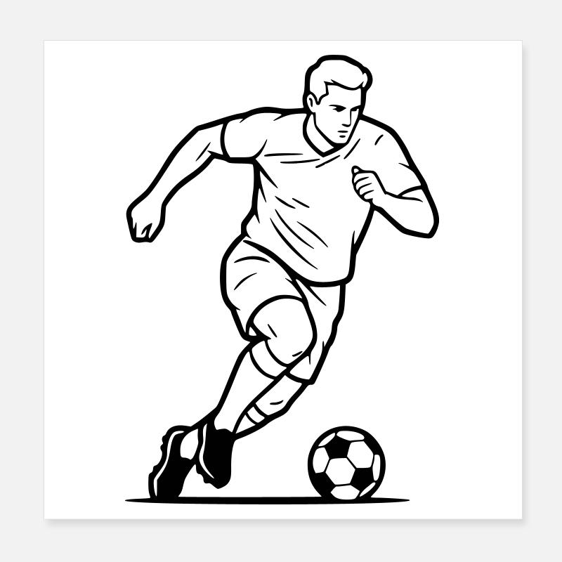 Soccer Player Shot Goal Scorer Vector Poster 8" x 8" (20x20 cm)