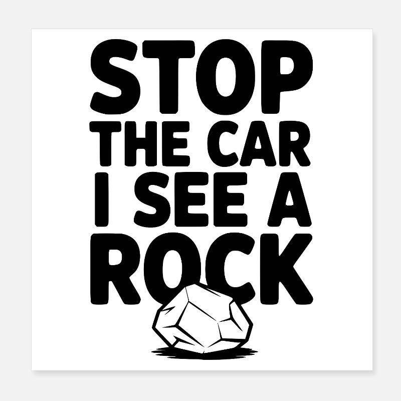 Halt das Auto an, ich sehe einen Stein Poster 20x20 cm