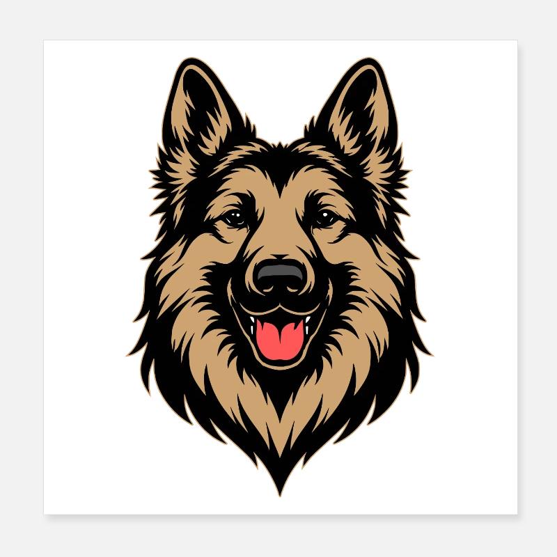 Deutscher Schäferhund Design Poster 20x20 cm