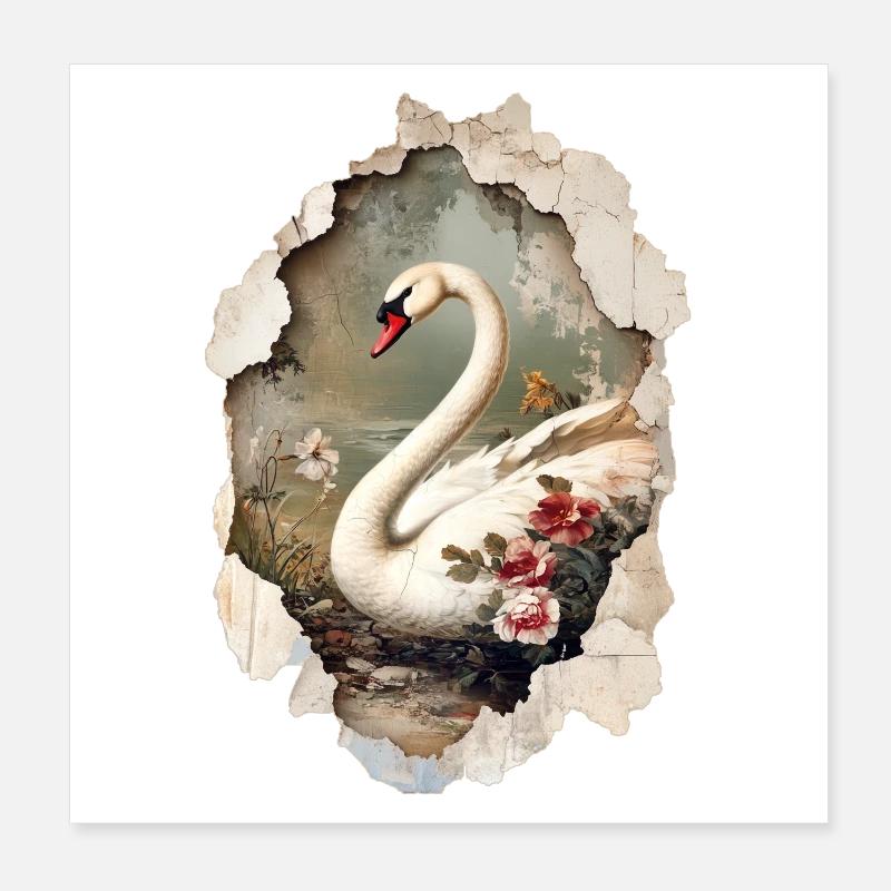 cygne Poster 20 x 20 cm