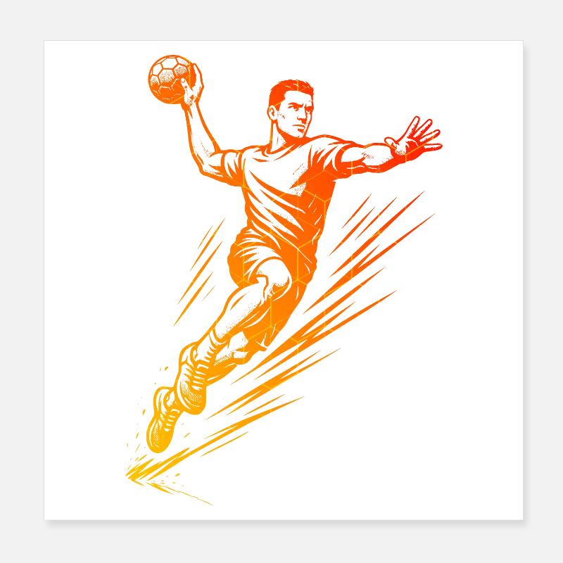 Modern Handball Artwork for Men Poster 8" x 8" (20x20 cm)