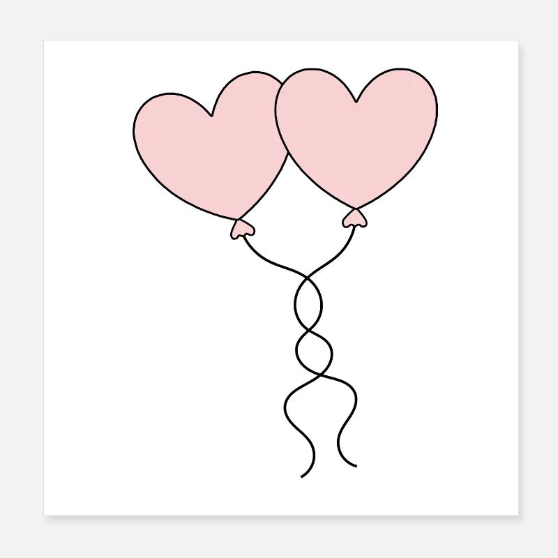 Saint-Valentin Cœur Rose, St.valentin Poster 20 x 20 cm