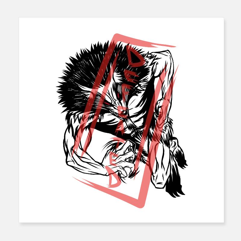 Der Besiegte: Werwolf-Monster Poster 20x20 cm