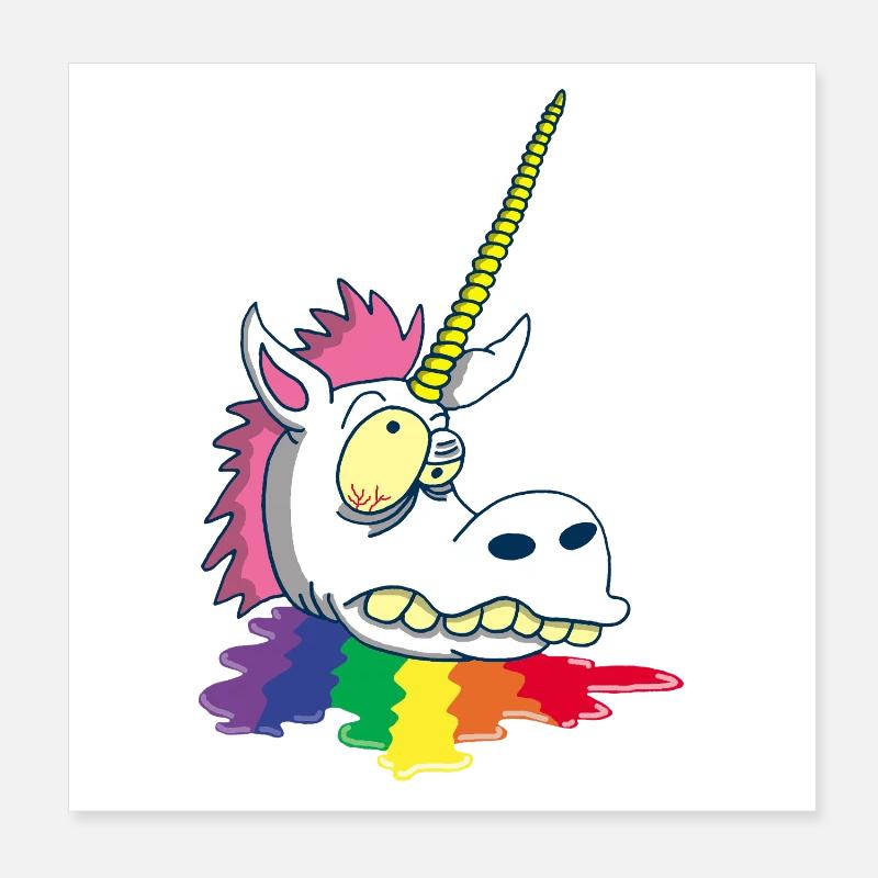 Tête coupée d'une licorne Poster 20 x 20 cm