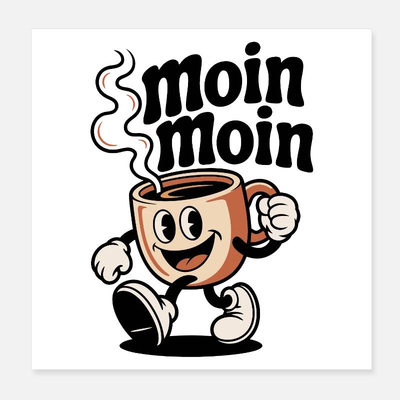 Lustiger Kaffeepot Poster 20x20 cm