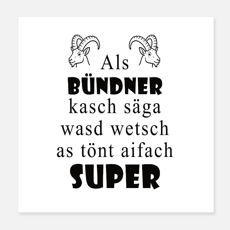 Dialecte des Grisons Super expression Poster 20 x 20 cm