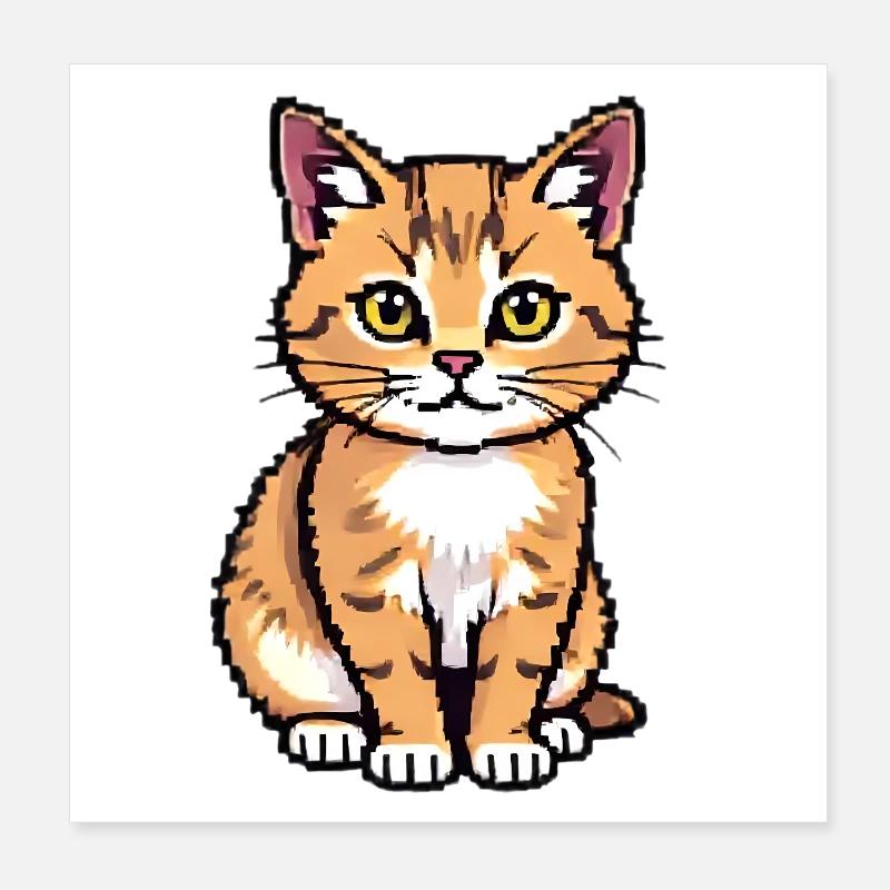Katze Pixel Art Poster 20x20 cm