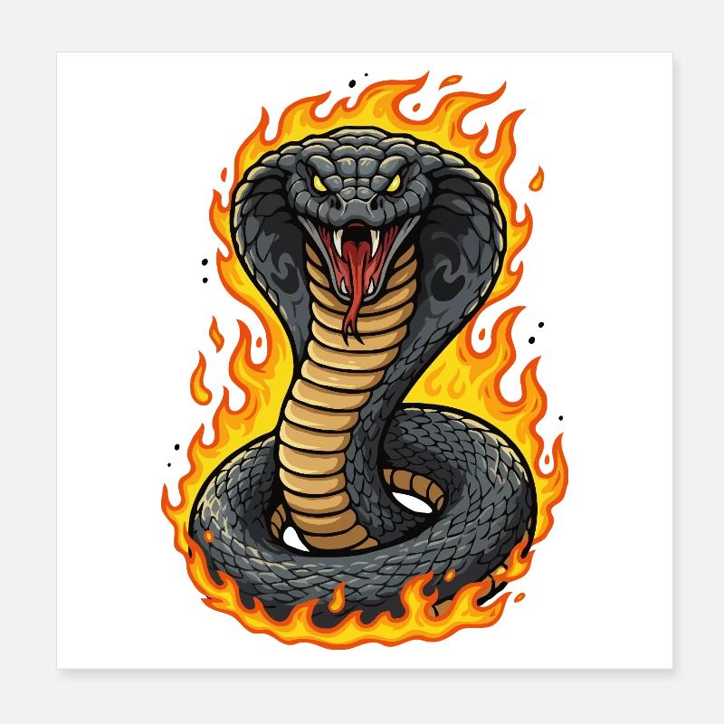 Cobra in Flames Poster 8" x 8" (20x20 cm)