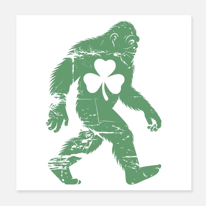 Le trèfle du Bigfoot de la Saint-Patrick Poster 20 x 20 cm