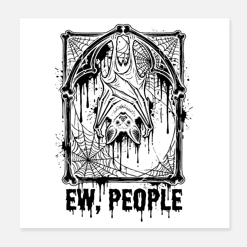 Ew People Bat Gothic Poster 8" x 8" (20x20 cm)
