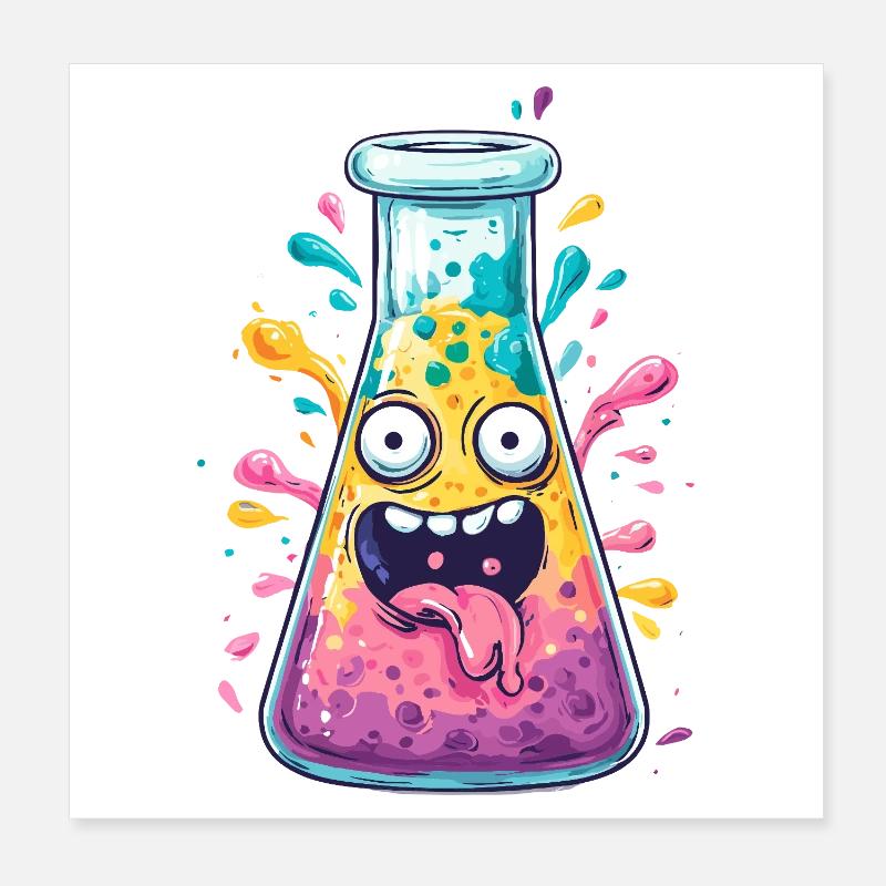 Plaisir coloré au laboratoire facial de réactifs Poster 20 x 20 cm