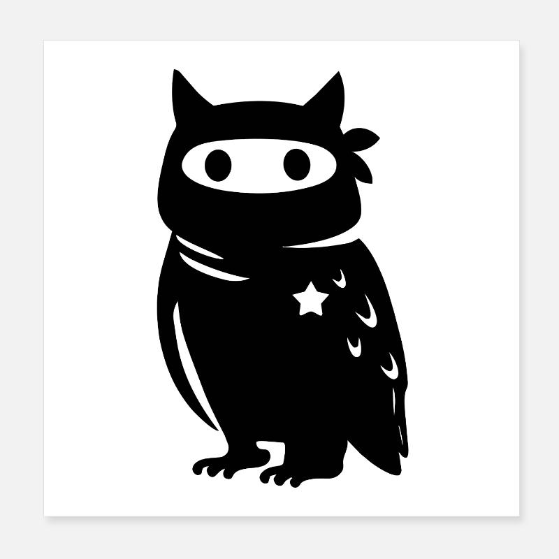 Vermummte Eule mit Stern – Antifaschismus Antifa Poster 20x20 cm