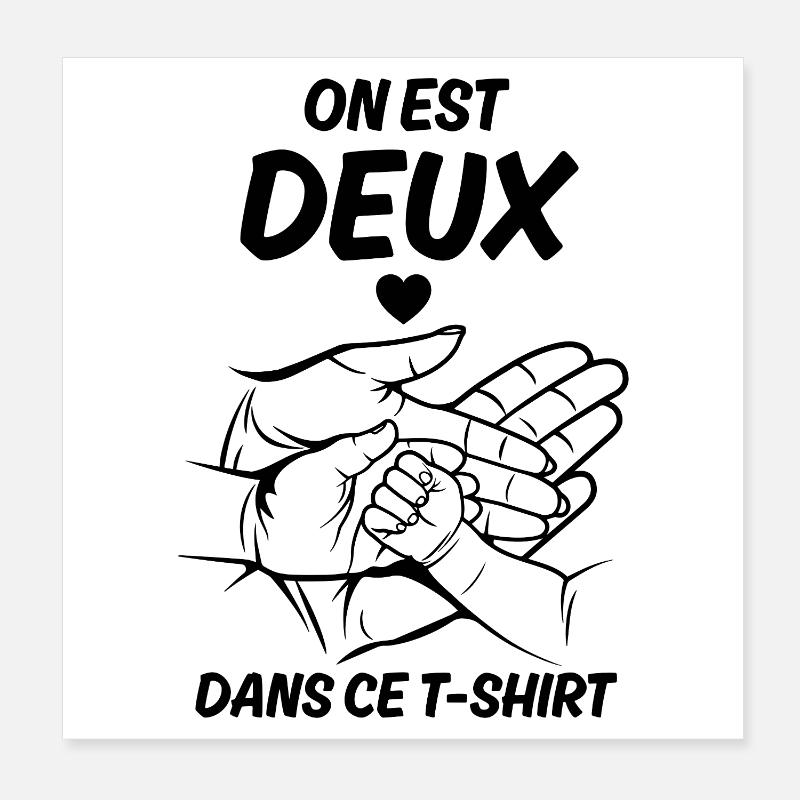 Annonce grossesse on est deux amour Poster 20 x 20 cm