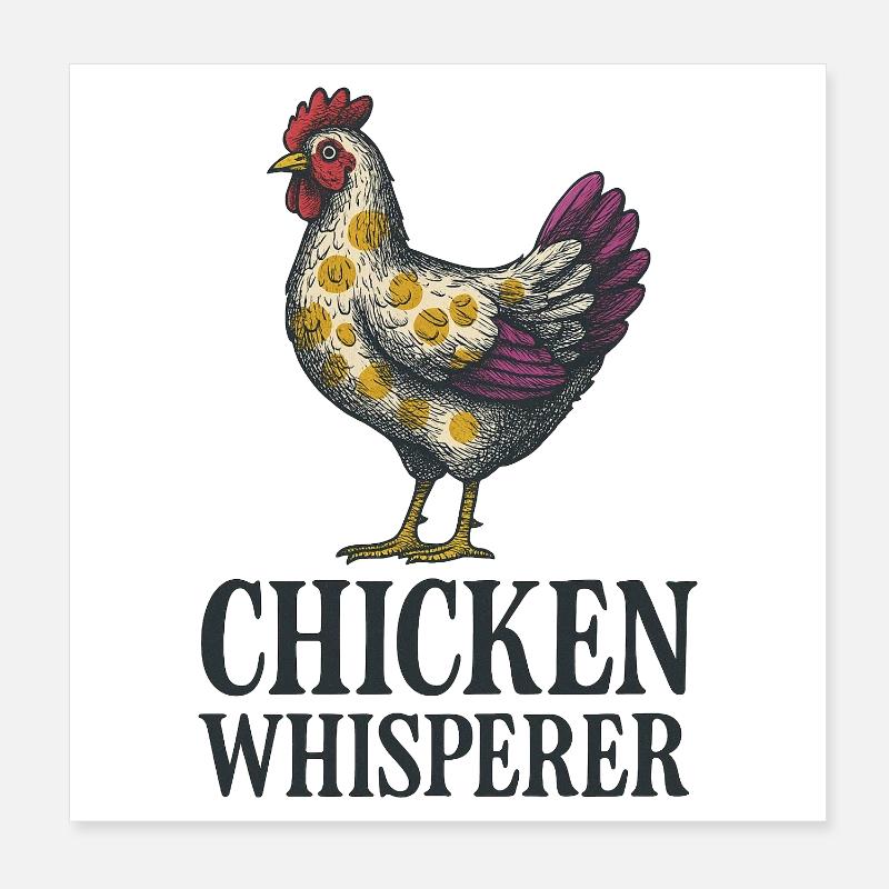 Chuchoteur de poulet Poster 20 x 20 cm