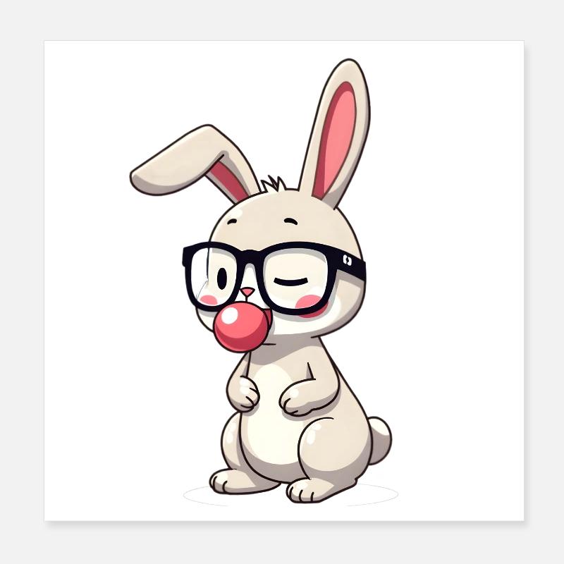 Chewing-gum de lapin Poster 20 x 20 cm