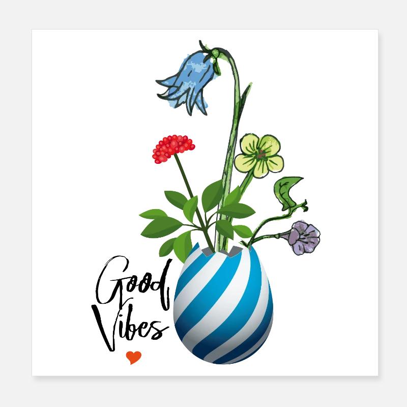 Vase mit Wildblumen Poster 20x20 cm