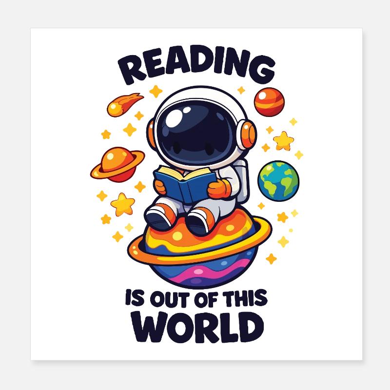 La lecture, c’est hors de ce monde Poster 20 x 20 cm