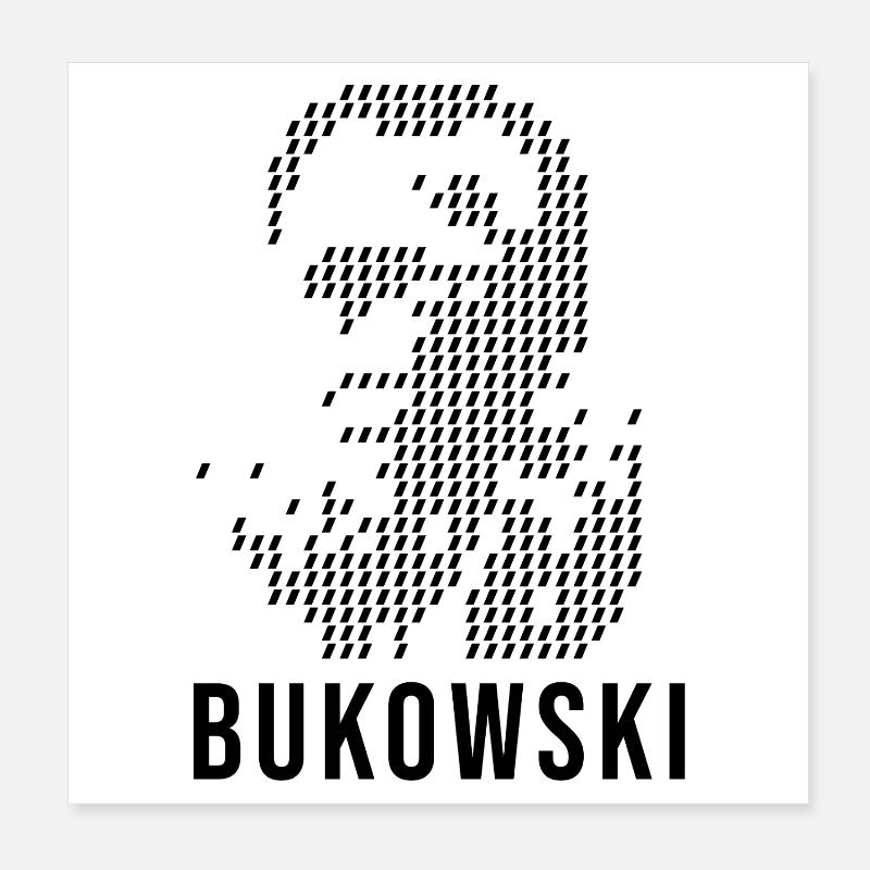 Charles Bukowski geometric design portrait Poster 8" x 8" (20x20 cm)