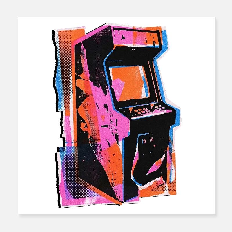 Machine de jeu Retro Wave Gamer Poster 20 x 20 cm