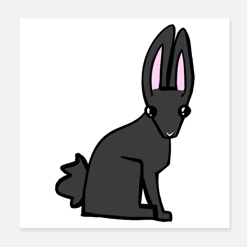 Lapin noir Poster 20 x 20 cm