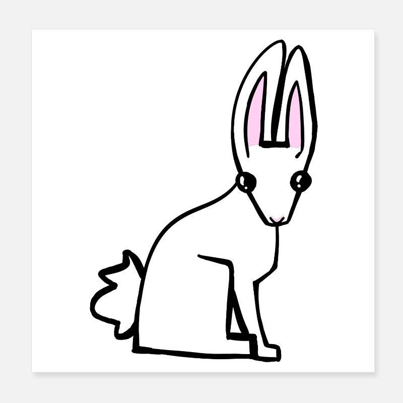 Lapin blanc Poster 20 x 20 cm