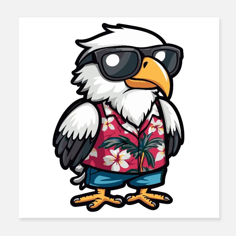 Eagle Comic Vacation Poster 8" x 8" (20x20 cm)