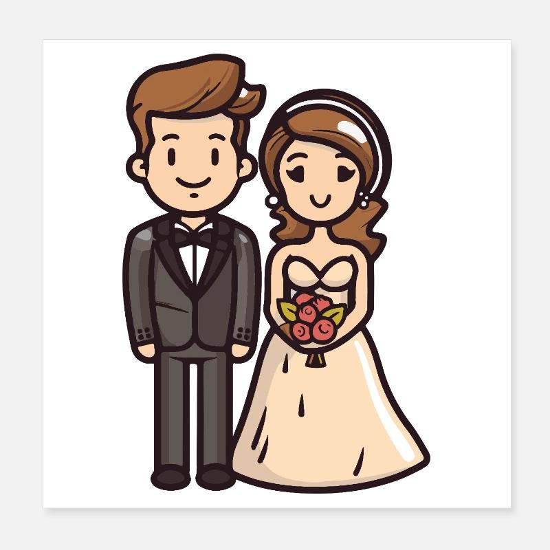 Couple marié marié Poster 20 x 20 cm