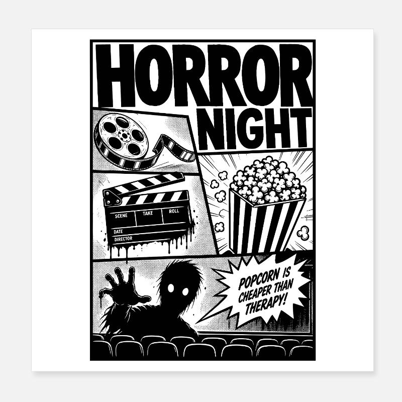 Films d’horreur Zombie Comic Poster 20 x 20 cm
