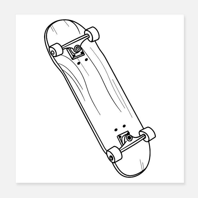 Dessin de planche à roulettes Poster 20 x 20 cm