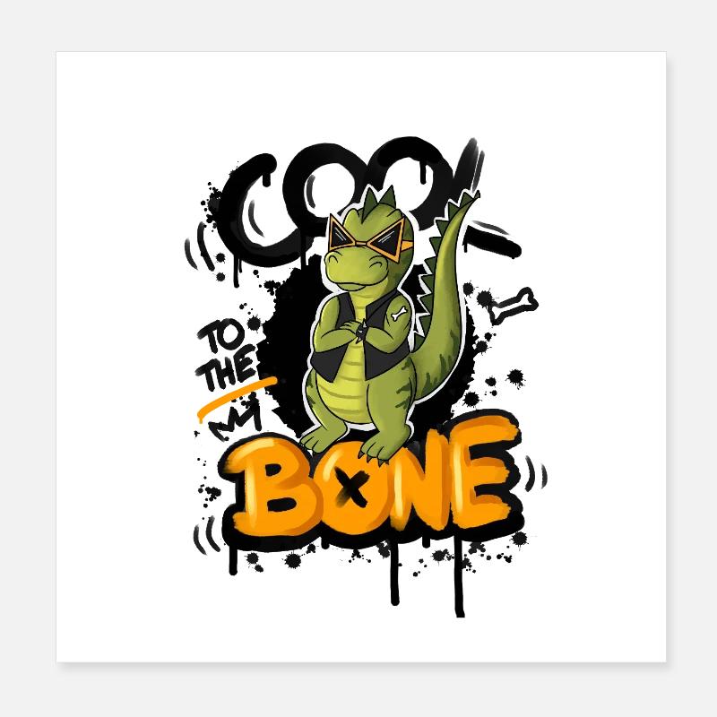 Police Dino BONE Casual Poster 20 x 20 cm