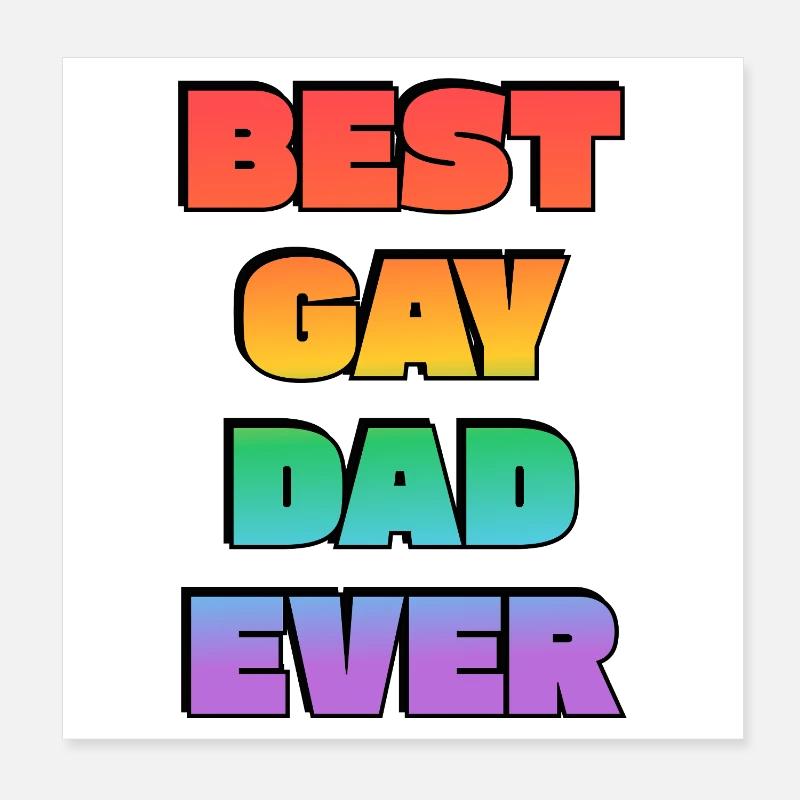 Bester schwuler Papa aller Zeiten, Rainbow Poster 20x20 cm