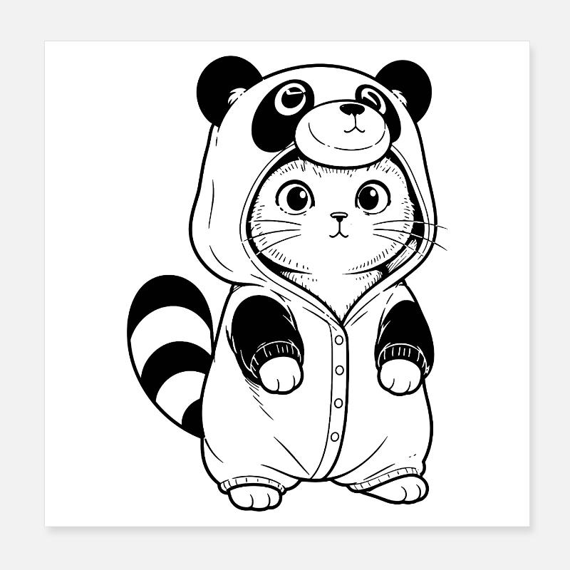 Sweat à capuche câlin Panda Poster 20 x 20 cm